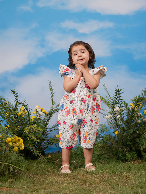 Girl's Multi Color Romper